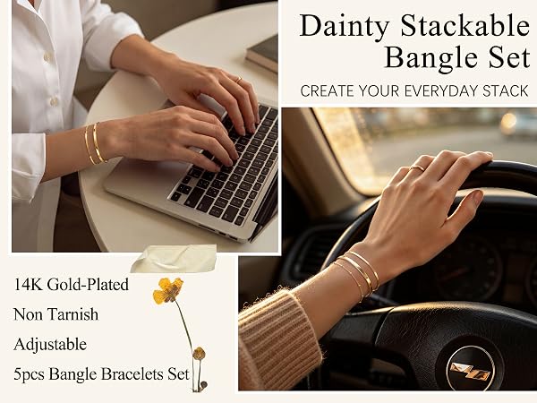 Dainty Stackable Bangle Set