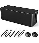 Cable Management Box, Large Cord Organizer Box to Hide Power Strip & Under Desk,TV Computer Wires...