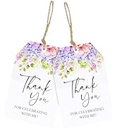 joycraft 100Pcs Thank You Gift Tags with String, 2x3.3 inch Thank You for Celebrating with Me Tag...