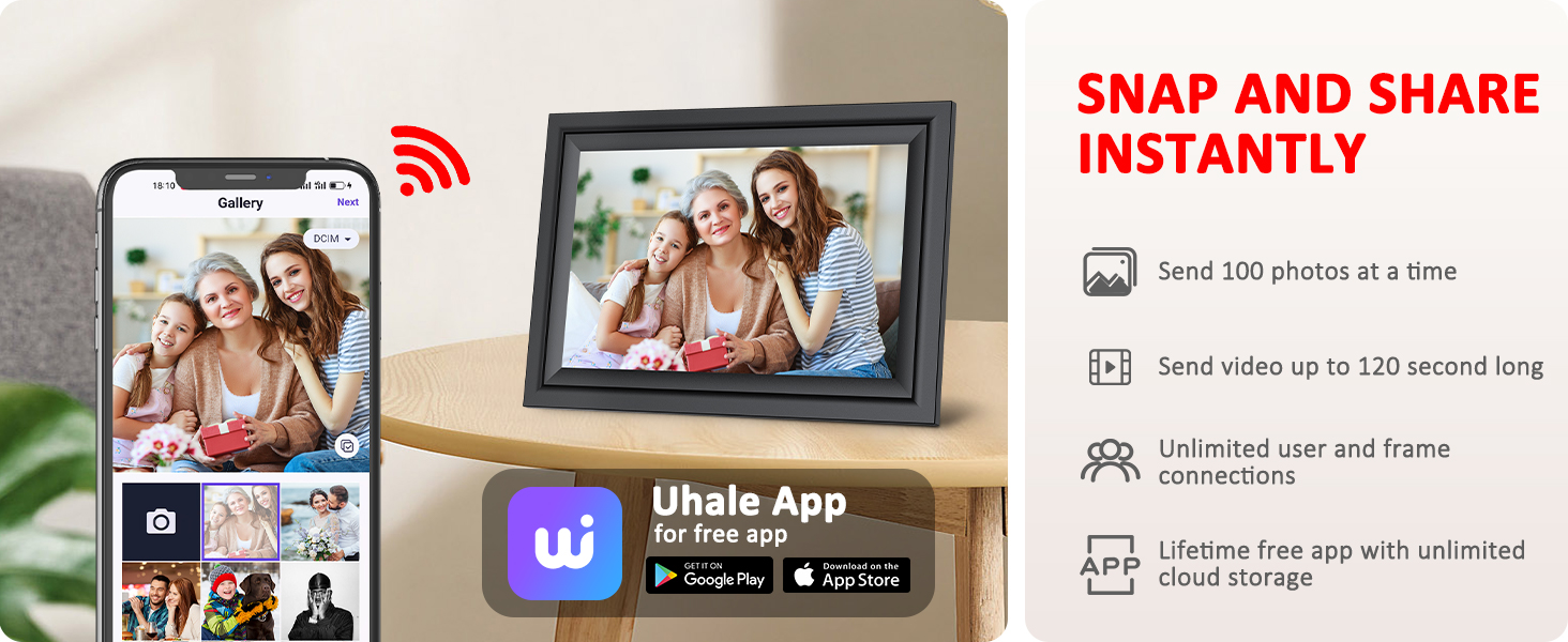 digital pictue frame load from phone