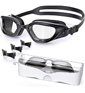Vegemono Swim Goggles, Unisex Adult Swimming Goggles Anti Fog Anti UV No Leakage Wide View for Me...
