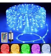 Ollny Rope Lights Outdoor Color Changing, 66FT 200 LED Waterproof Plug in Outdoor String Lights w...