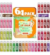 64 Pack Natural Lip Balm Bulk with Vitamin E and Coconut Oil Valentine's Day best choice - Moistu...