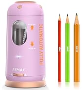 AFMAT PSC8 Electric Pencil Sharpener, Auto in & Out, Fully Automatic Pencil Sharpener, Rechargeab...