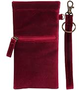 Soft Sunglass Pouch - Extra Large Eyeglasses Holder squeeze top - Glasses Holder Sleeve w/Wristle...