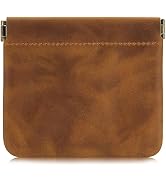 Jack&Chris Mini Coin Purse, Genuine Leather Small Coin Wallet, Leather Squeeze Coin Purse Pouch C...