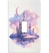HLCoChT Decorative Art Light Switch Covers Enchanted Pink Purple Castle Switch Plate Cove Single ...