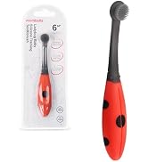 Mombella Ladybug Baby Toothbrush 6 to 12 Months and Up, Extra Soft Silicone Infant to Toddler Tra...