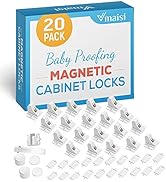 20 Pack Magnetic Cabinet Locks Baby Proofing - Vmaisi Children Proof Cupboard Drawers Latches - A...