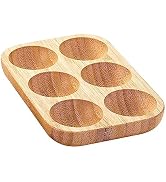 Bothyi Wooden Egg Holder, 6 Grid Egg Storage Tray, Portable, Practical, Multifunctional Egg Organ...