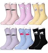 SDBING 6 Pairs Kids Fuzzy Socks Toddler Non Slip Socks Boys Girls Soft Fluffy Winter Warm Slipper...