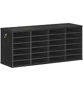 HOOBRO Literature Organizers, 24 Compartments Office Mailbox with Adjustable Shelves, Wood Counte...