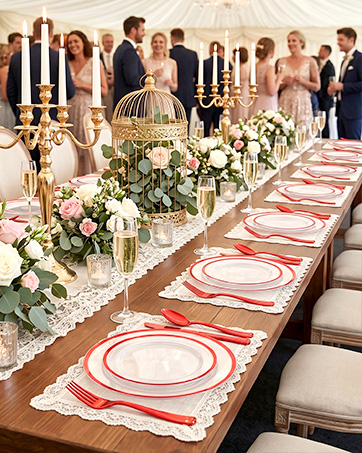 red plastic plates