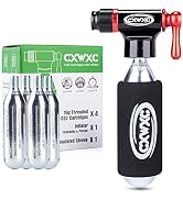 CO2 Inflator Kit with 4 x16g CO2 Cartridges - Presta & Schrader Valve Compatible - CO2 Bike Pump ...