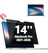 Magnetic Privacy Screen Protector for MacBook Pro 14 Inch (2021-2026, M1-M5, Pro, Max), Removable...