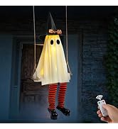 Halloween Decorations Outdoor - 6 FT Large Hanging Swinging Ghost Decor | Lighted Halloween Decor...