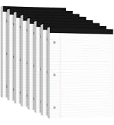Legal Pads 8.5x11, 50 Sheets/Packs,8 Pack,3-Hole Punch & Perforated Writing Pads, Wide Ruled Whit...