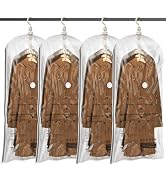 TAILI Hanging Vacuum Sealer Storage Space Saver Bags for Clothes, Suits, Coats or Jackets, 4 Pack...