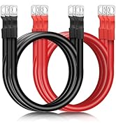 Linkstyle 6 PCS 4 AWG Battery Cables, 30CM/12Inch Marine Battery Inverter Cables Set, with 3/8" T...