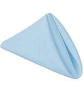 PLOYMONO Baby Blue Heavy Duty Cloth Napkins - 17 x 17 Inch Solid Washable Polyester Dinner Napkin...