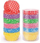 SKIDEC Standard Cupcake Liners 450 Count, Cute Polka Dots Paper Baking Cups Food Grade Disposable...