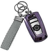 WEESMILE Car Keychain, Stretchy Car Key Ring Key chain for Women Men, Small Nylon Key Fob with An...