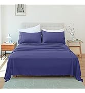 Whitney Home Textile Purple Queen Sheet Set - Luxury Breathable Bed Sheets for Queen Size Bed, Fi...