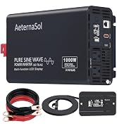 AeternaSol Pure Sine Wave Inverter 1000 Watt Inverter DC 12V to AC 110V-120V Power Inverter for R...