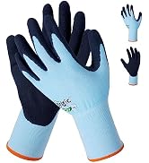 Brigic 2 Pairs Gardening Gloves- Snug Fit, Breathable Rubber Coated, Thin, Outdoor Work Garden Gl...
