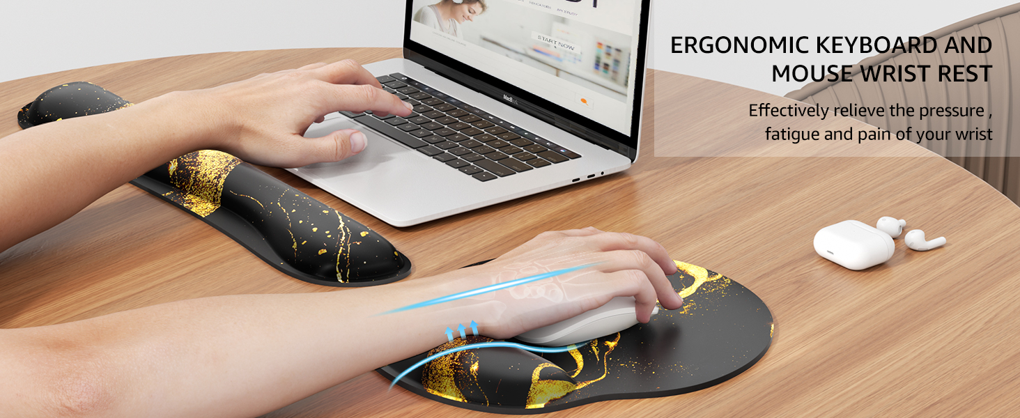 Ergonomic design mouse pad with wrist rest