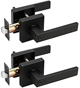Probrico 2 Pack- Matte Black Door Entry Levers, Keyed Alike Entrance Function for Front/Back Door...