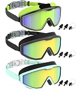 NSSIW Swim Goggles Swimming Kids-Goggles: Anti Fog No Leak with Nose Clip Earplugs for Girls Boys...
