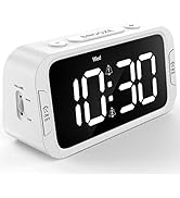 Odokee Digital Dual Alarm Clock for Bedroom, Easy to Set, 0-100% Dimmer, USB Charger, 5 Sound Adj...