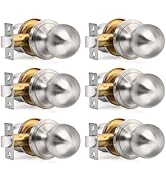 Brotima 6 Pack Passage Door Knob, Brushed Nickel Door Knobs Keyless Doorknobs for Interior Doors,...