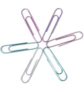 Qimailer Jumbo Paper Clips, 120pcs Jumbo Paper Clips, Colored Paper Clips for Office School, 2IN ...