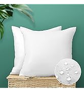 OTOSTAR Outdoor Throw Pillow Inserts - Pack of 2 Water Resistant Cushion Inner Pads for Patio Gar...