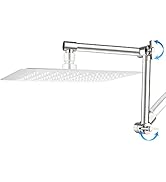 Shower Head Extension Arm,13" Solid Brass Adjustable Extender with Lock Joint,Standard1/2", Rise ...