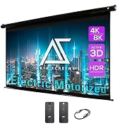 Akia Screens 125 inch Motorized Projector Screen Electric Drop Down Remote Controlled 16:9 8K 4K ...