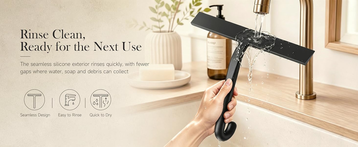 10 Inch Silicone Shower Squeegee for Glass Doors