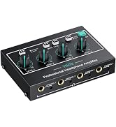 YGiTK 4 Channel Headphone Amplifier,Stereo Audio Amplifier Mixer with 3 Audio Inputs, Individual ...