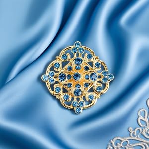 Flower Golden Brooches Pins, Small Shining Rhinestone
