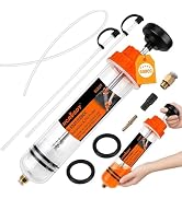 500CC Fluid Extractor and Fill Pump, Manual Oil Syringe Suction Pump with Long Hose and Extension...