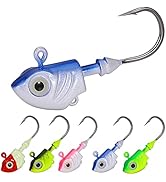 Sougayilang Swimbait Jig Head Lead Flats Jig Head Bait Lead Weighted Hooks Spin Fish Jig Heads Fi...