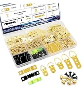 maierke 353PCS Golden Picture Hanging Kit,Picture Hangers Heavy Duty Picture Hanging Hooks with S...