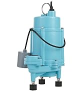 Little Giant 509810 2958 GPH 115V 1HP Automatic Grinder Pump with Piggyback Tethered Float Switch...