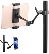 SH iPad Holder for Mic Stand - 11" Magic Arm iPad Stand Holder with Super Clamp, Tablet Holder fo...