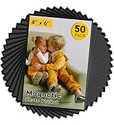 YixangDD 50 Pcs Magnetic picture frames for refrigerator 4x6Inch-Magnetic photo frames,Black