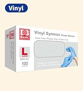 Basic Medical Synmax Blue Vinyl Exam Gloves - Latex-Free & Powder-Free - 100 pcs