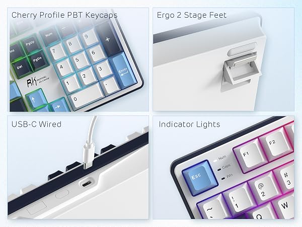 RK ROYAL KLUDGE X104 keyboard pre-lubed switches for typing and gaming, creating creamy sound