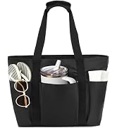 Fammart Waterproof Beach Bag for Women with Wet Pocket, Beach Tote Compatible with Stanley Cup fo...
